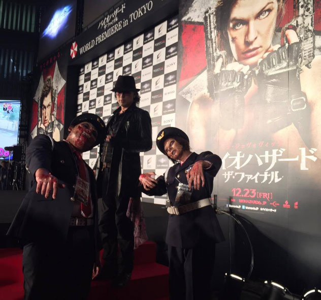 ゾンビ特殊メイク演出、ミラジョボビッチ映画バイオハザード、ワールドプレミア