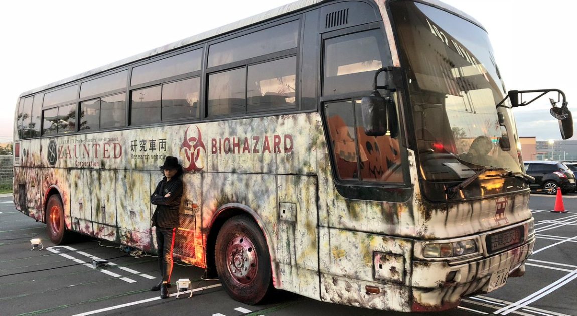 お化け屋敷企画制作プロデューサー、オバケバス,心霊バス、ホラーバス,ゾンビバス 車型お化け屋敷、バイオハザードバス、研究車両、ホラーデリバリー
